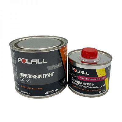 Ґрунт Polfill акриловий чорний 2К 5:1 400 мл + затверджувач 80 мл