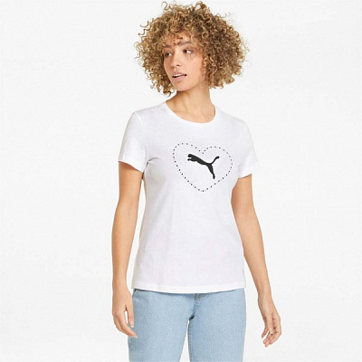 Футболка Puma VALENTINE'S DAY GRAPHIC TEE 84840802 р.S білий