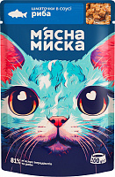 Корм вологий для котів М'ясна миска шматочки в соусі риба 100 г