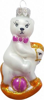 Подвеска Юріта Фигурка Медвежонок на коне белый