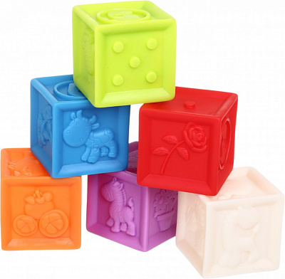 Набор игрушек для купания Jia Cheng кубики текстурные красочные 6 шт. OTG0975515