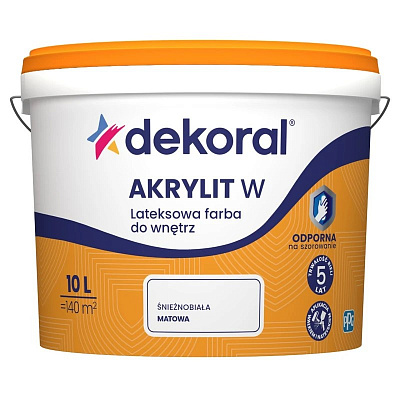 Краска интерьерная латексная Dekoral Акрилит W глубокий мат белый 5л