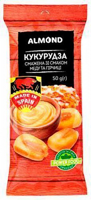 Кукурудза Almond смажена зі смаком меду та гірчиці 50 г