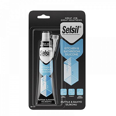 Герметик силиконовый Selsil для кухни и ванной комнаты белый 50 мл
