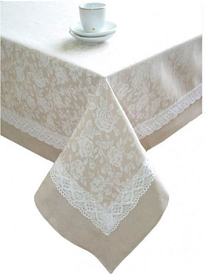 Скатертина White Rose 140x140 см Прованс