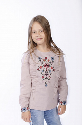 Вышиванка для девочек Эдельвика р.128 розовый 80-21/00 