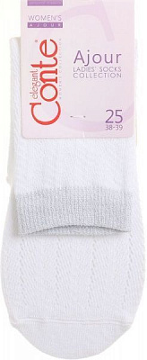 Шкарпетки Conte AJOUR люрекс 15С-82СП 076 р. 25 білий 1 шт.
