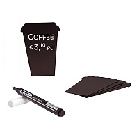 Набір крейдяних табличок з маркером COFFEE CUPS