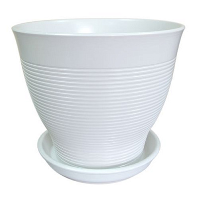 Горщик керамічний Оріана-Запоріжкераміка Віктор різний круглий 4л білий