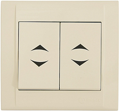 Выключатель проходной двухклавишный Makel Defne без подсветки кремовый 42010026