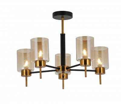 Люстра потолочная Blitz 5x60 Вт E27 черный/золото 8228-45 