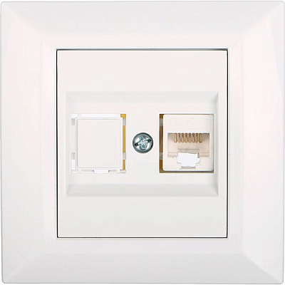 Розетка компьютерная UP! (Underprice) Vesta без потери сигнала белый