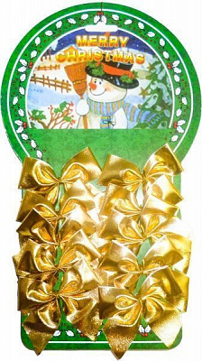 Декорация новогодняя Бант 5 см 10 шт. MC50-5402-1 