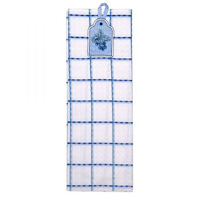 Рушник кухонний з вишивкою Чорниця 45x75 см Ярослав білий із синім