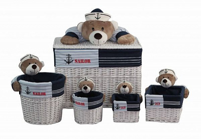 Кошик плетений з текстилем дитячий 28x22 см JM13-8TK-3