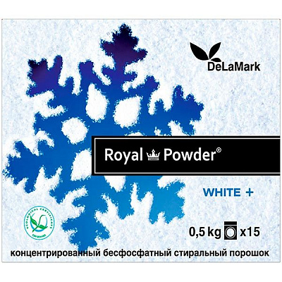 Стиральный порошок для машинной и ручной стирки DeLaMark White+ 0,5 кг