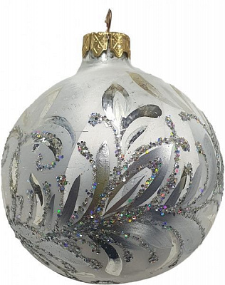 Куля новорічна Полімер 80 мм Морозко
