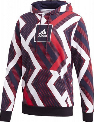 Джемпер Adidas M AOP Hoodie FR7211 р. S белый