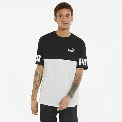 Футболка Puma Power Colorblock Tee 84738901 р.L чорно-білий