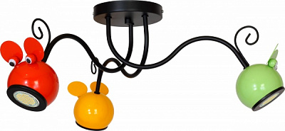 Люстра потолочная Luminex Mouse Colour Mix 7918 3x8 Вт GU10 разноцветный 