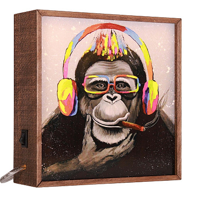 Настільна лампа декоративна The 11's Манкі худ. Дарчук 1x2 Вт дуб