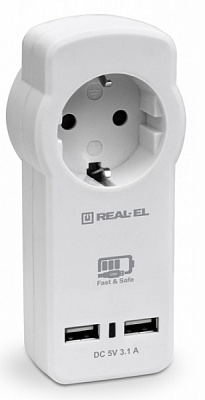 Розетка Real-el із заземленням 1 гн. CS-30, white (REAL-EL)