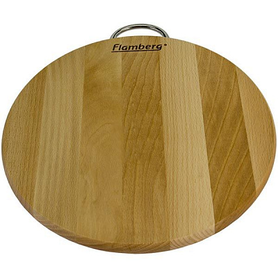 Дошка обробна Flamberg кругла з металевою ручкою 27x1.6 см
