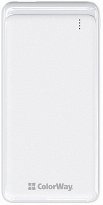 Зовнішній акумулятор (Powerbank) ColorWay Slim USB QC3.0 + USB-C PD 18W 10000 mAh white (CW-PB100LPG3WT-PD)