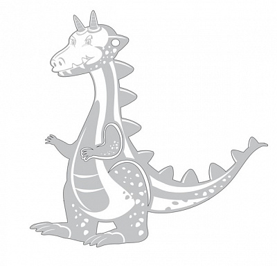 Декорация Дракон маленький Новогодний 1 9х10х0,3 см DRGNL1