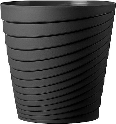 Горщик пластиковий DEROMA Слінкі круглий 25,3л антрацит