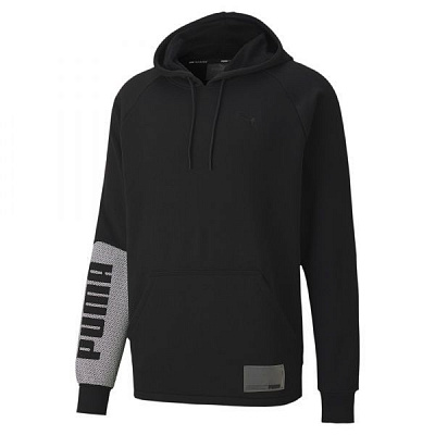 Джемпер Puma Train Graphic Knit Hoodie 51942701 р. S черныйбелый