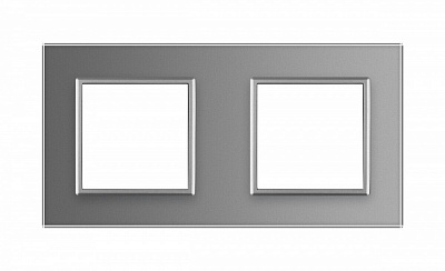 Рамка двухместная Livolo C7 универсальная серое стекло C7-SR/SR-15