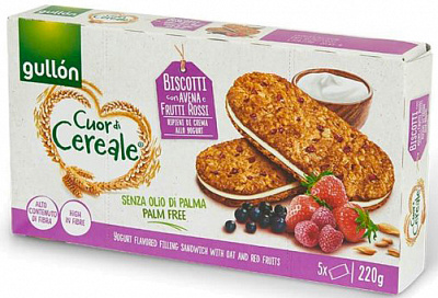 Печенье Gullon сэндвич CDC овсяное с йогуртовым кремом 220 г 