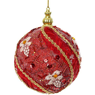 Шарик новогодний Роксолана SDA18710R 100 мм