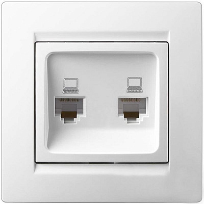 Розетка комп’ютерна подвійна UP! (Underprice) One білий 706-0202-141