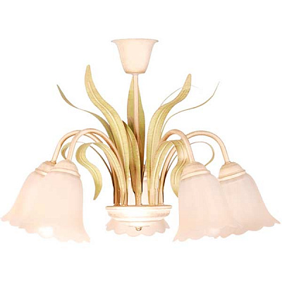 Люстра потолочная Геотон НСБ 01-5х60-941 Рома-Н957 5xE27 белый с зеленым 