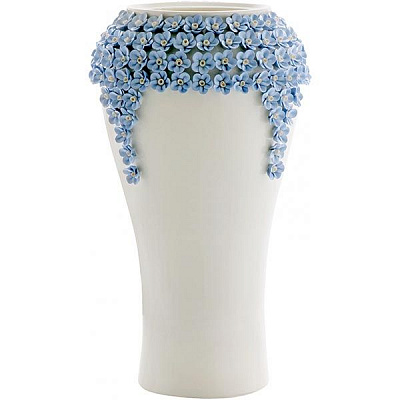 Ваза декоративная Пина сине-белая 38 см