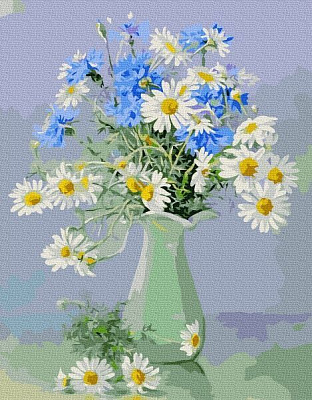 Картина за номерами Ромашки та волошки BookOpt