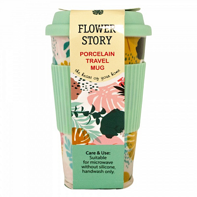 Чашка с крышкой Flower story 440 мл 21-279-123 Keramia
