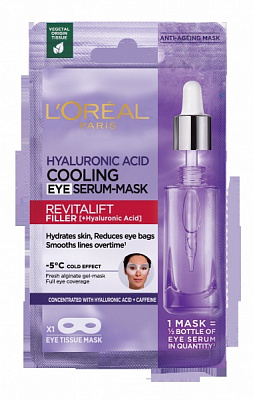 Маска для шкіри навколо очей L'Oreal Paris Revitalift Filler з гіалуроновою кислотою та кофеїном 11 г