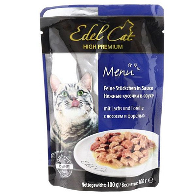 Корм Edel Cat с лососем и форелью в соусе 100 г