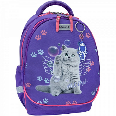 Рюкзак шкільний Bagland Butterfly Кіт у бульбашках фiолетовий (56566 суб.1241)