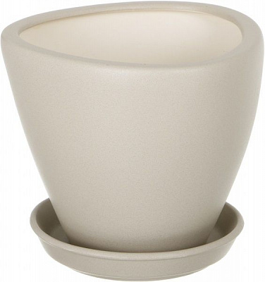 Горщик керамічний Оріана-Запоріжкераміка Тріумф №3 крихта трикутний 3л бежевий (063-3-022)