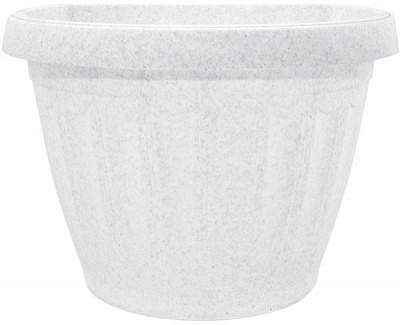 Горщик пластиковий Алеана Терра настінний фігурний 5,2л (113066) білий із сірим