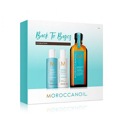 Набір для волосся для жінок Moroccanoil Масло 100 мл + шампунь + кондиціонер Зволоження 70 мл