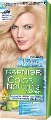 Крем-фарба для волосся Garnier Color Naturals з трьома маслами №1002 сніжний ультраблонд 40 мл