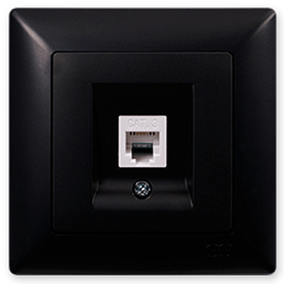 Розетка телефонна Gunsan Visage IP20 чорний VS 28 34 120