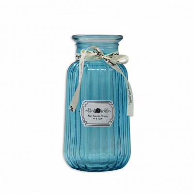 Ваза скляна Crystal Agata 22 см блакитна