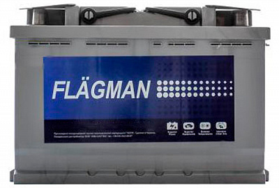 Акумулятор автомобільний Flagman 6СТ-75 АзЕ Standart 75Ah 600A 12V «+» праворуч