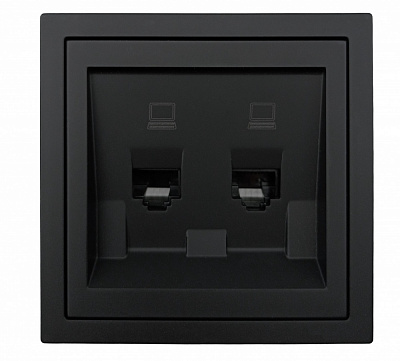 Механізм розетки комп’ютерна подвійна HausMark Juna чорний 7041-4288-141